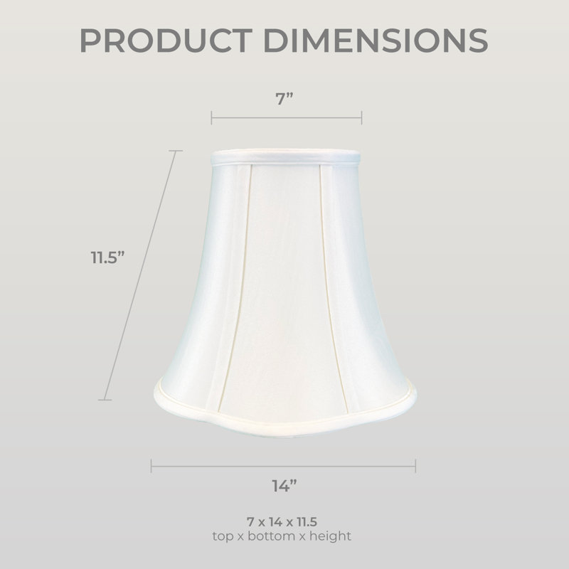 Silk Bell Lamp Shade, 11.5" H x 14" W x 14" D, White