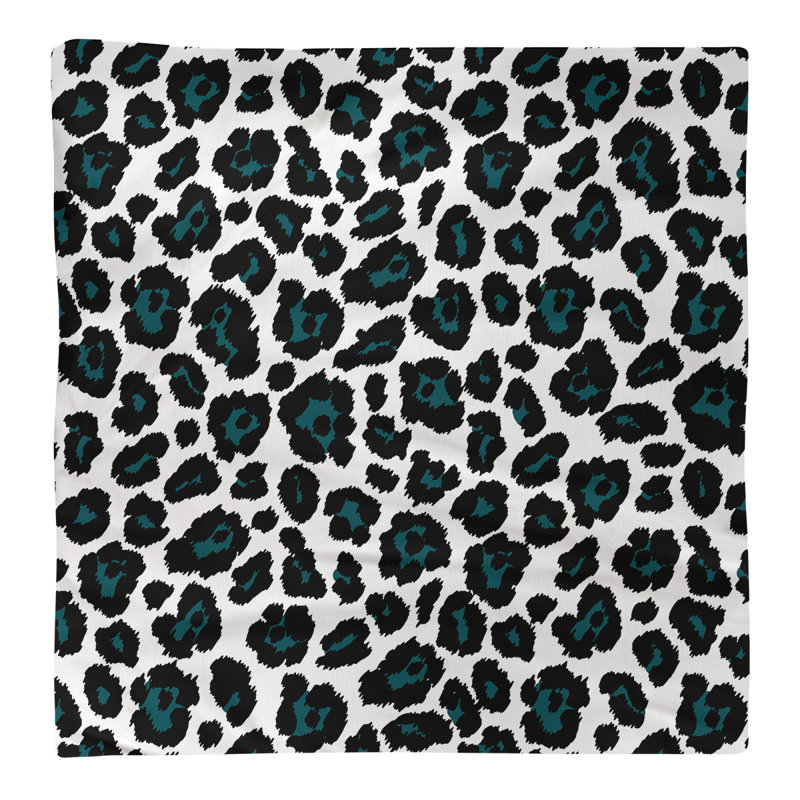 Polyester Animal Print Square Napkin, 22" x 22", White/Midnight Green/Black
