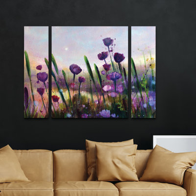 Ensemble de 3 panneaux muraux - Jennifer Taylor Art «Summer Light», art mural sur toile pour le salon, la chambre à coucher ou le bureau 
