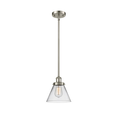 Mini-luminaire suspendu à tige 1 lumière 8 po Ballston Urban Cone