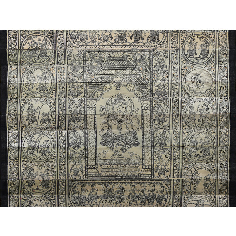Ganesha dansant au centre avec son histoire de vie