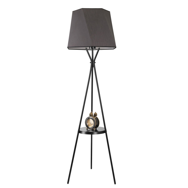 Gyulnara 165cm Tray Table Floor Lamp, Dark Grey