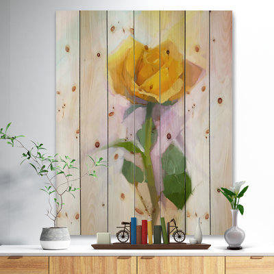 « rose avec feuilles vertes painting », peinture
