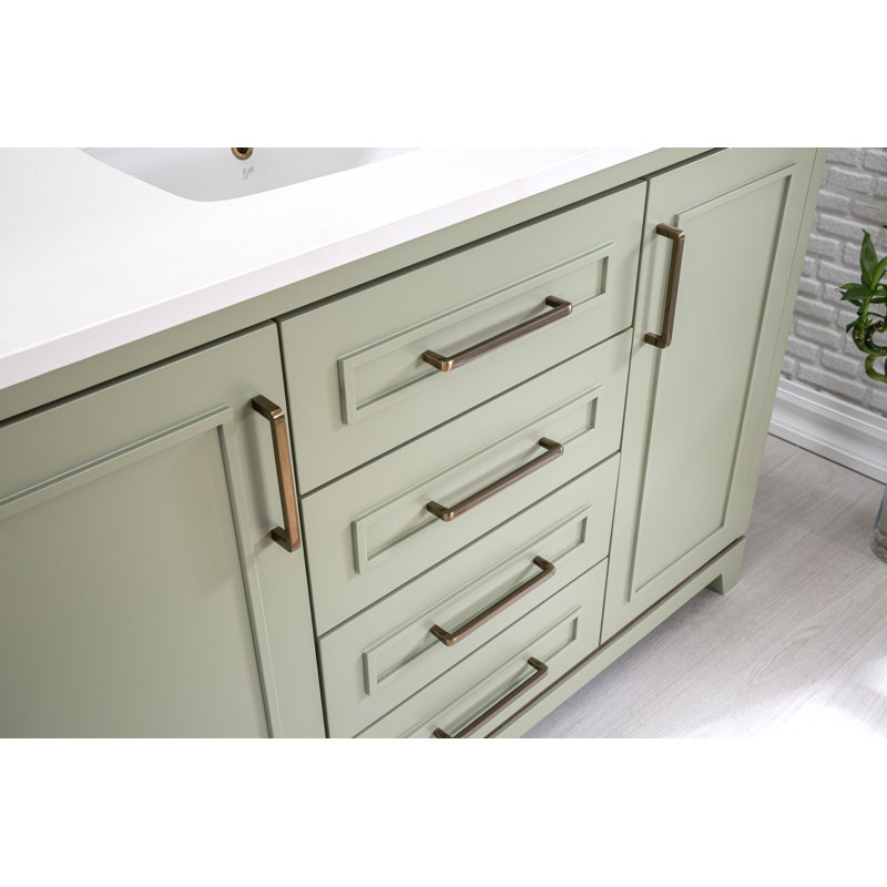 Ensemble de meuble-lavabo simple 47,2 po avec miroir Chantaya, Vert