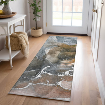 Kyrie Flatweave Washable Abstract Indoor / Outdoor Rug