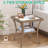 Outdoor Wicker Side Table, All-Weather Rattan Patio Side Table Bistro Table With 2-Tier Storage, Tempered Glass Top Square End Table For Indoor, Balcony, Garden, Porch, Deck, Brown-1579261687