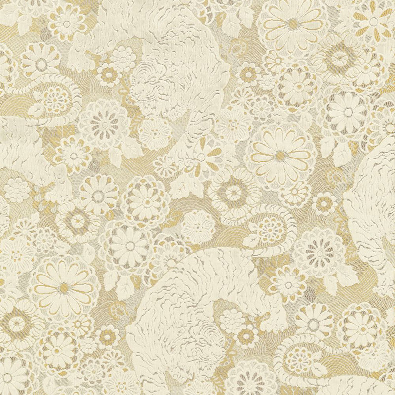 Tundra Siberian Tiger Fabric, White Tawny