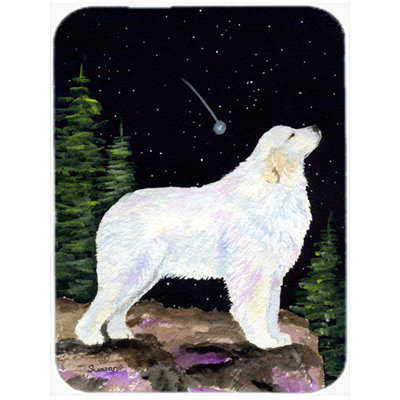 Red Barrel Studio® Bernadeta Great Pyrenees Glass Cutting Board