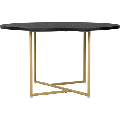 Elle Decor Ines Contemporary Design Coffee Table for Living Room with Wood Tabletop and Metal Legs