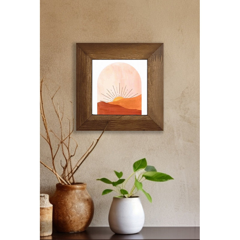 Elegant Decorative Framed Painting, 6.1 x 6.1 inches | 100% Ceramic Art with 100% Wooden Frame (Thickness: 0.8 inches) | UV Printed, for Home Décor