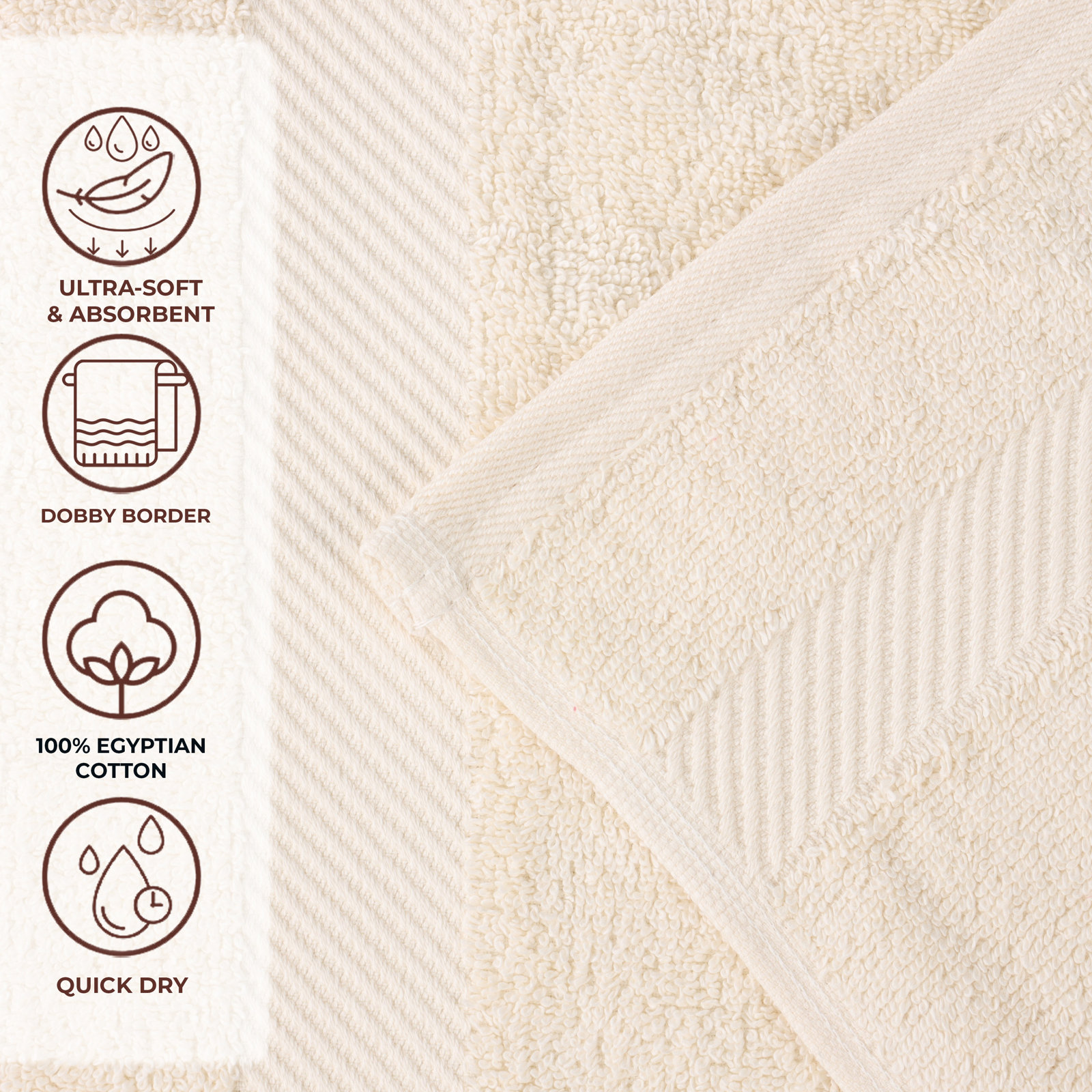 2-Piece Egyptian Cotton Bath Sheet Set, Ivory