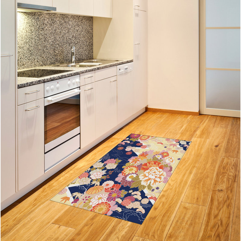 Tapis décoratif japonais en fibres à haute densité, Rectangle 2 pi 7 po x 5 pi