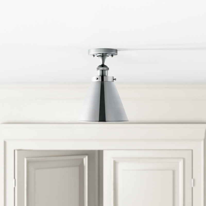Plafonnier semi-encastré 7 po Donovan, Ampoule non incluse, Chrome poli