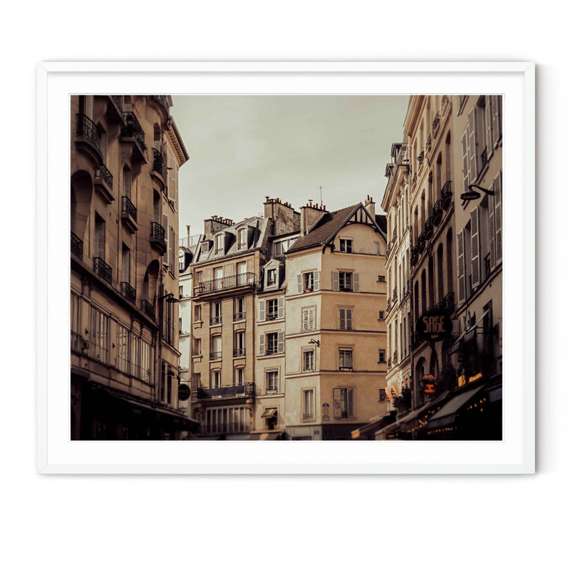 Saint Germain, Paris- Picture Frame Photograph On Paper, 36" H x 43" W, White