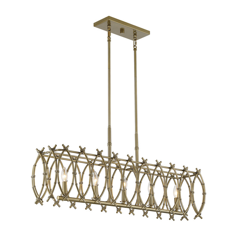 Luminaire suspendu linéaire à 5 lumières pour îlot de cuisine Blount