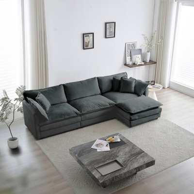 Free Combination Comfy Upholstery Modular Oversized L Shaped Sectional Sofa With Reversible Ottoman Chenille