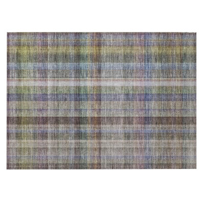 Tapis extérieur lavable antidérapant à carreaux gris 2 pi x 3 pi