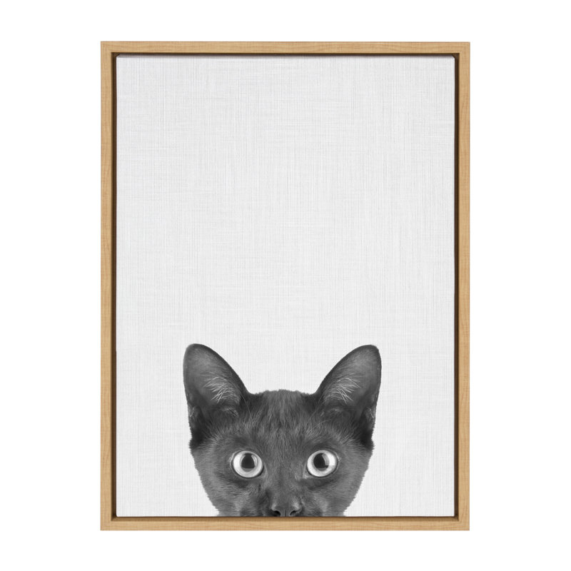 «Black Kitten» par Simon Te, reproduction d'art sur toile encadrée