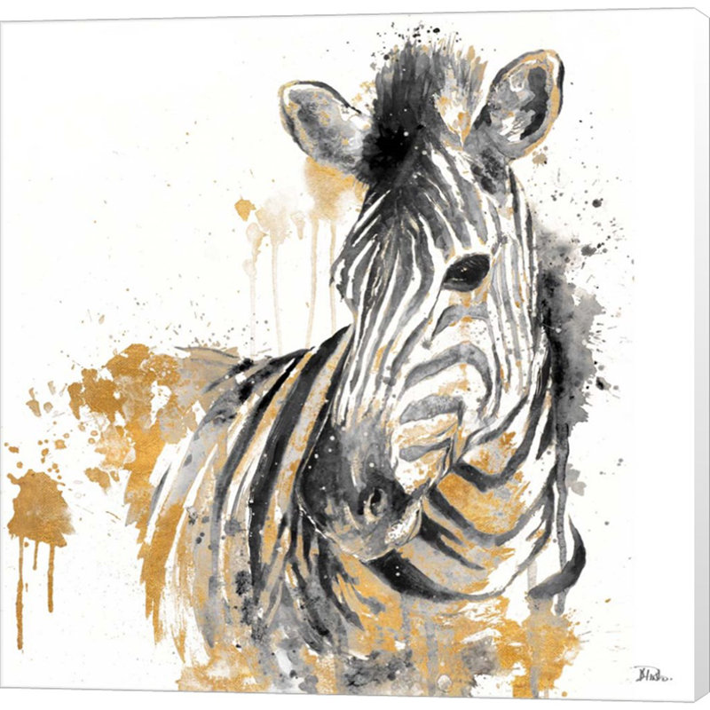 «Water Zebra With Gold» par Patricia Pinto, art mural sur toile