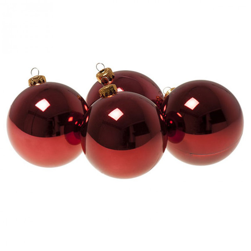 10cm Bauble, Burgundy Shiny