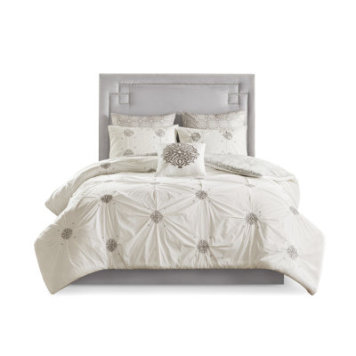 6 Piece Reversible Comforter - Cotton With Embroidery Bedding Intricate