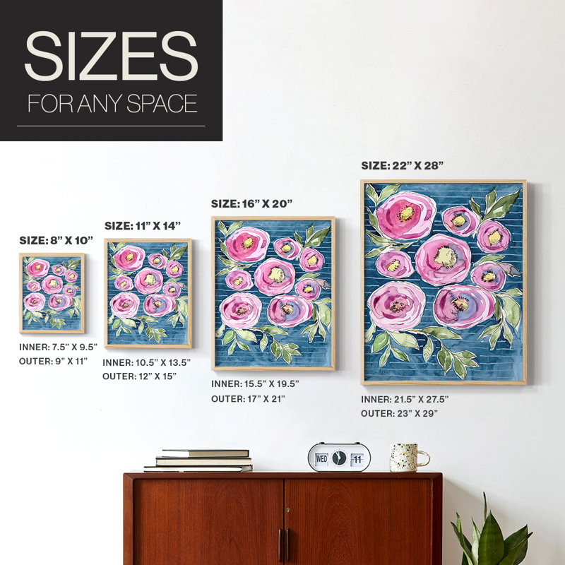 Floral Radiance I, reproduction encadrée - bois massif, H 30 po x l 24 po