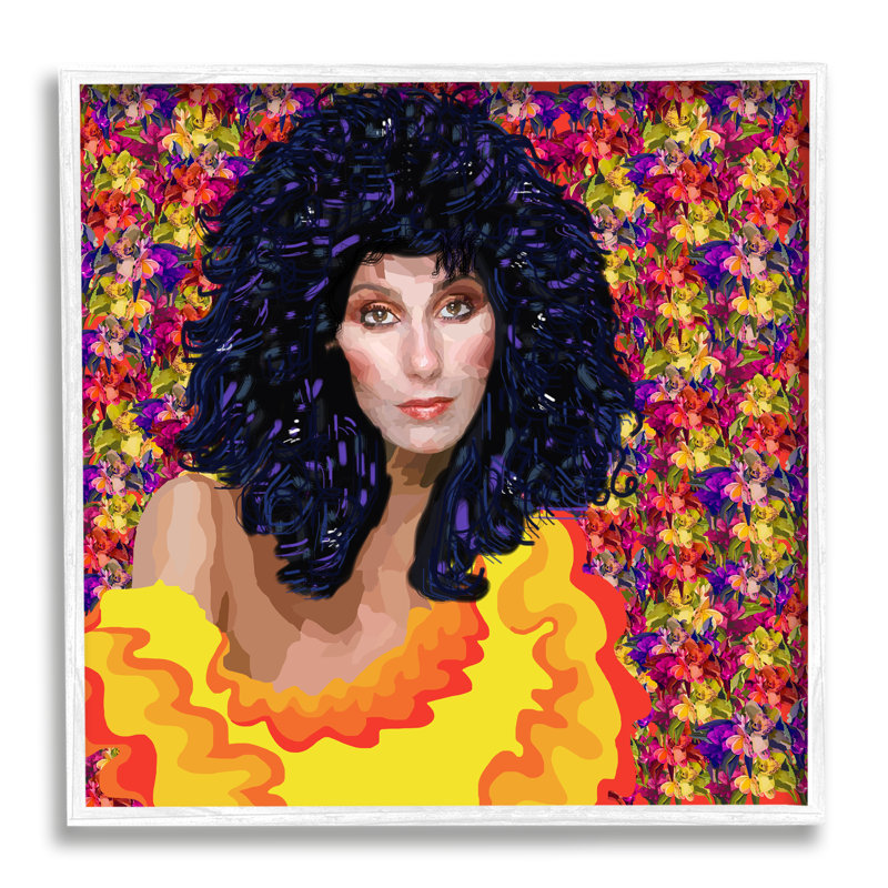 «Modern Fashion Singer Icon Floral Petal Context» par Lynnda Rakos - impression, H 17 po x l 17 po x P 1,5 po