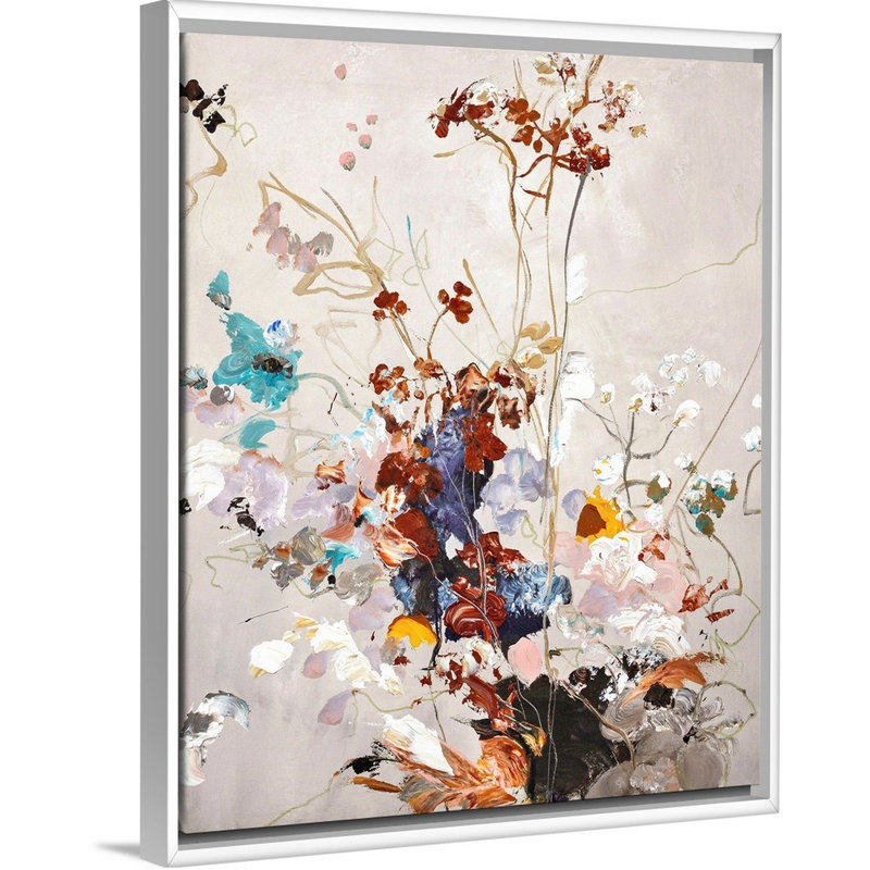 Automne floral - reproduction d'art, Toile blanche encadrée, H 32 po x l 26 po x 1,75 po