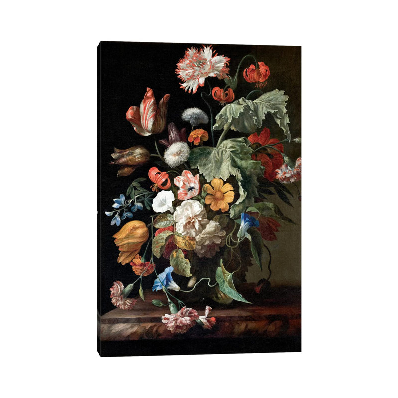 Still-Life With Flowers, C.1700 by Rachel Ruysch - Wrapped Canvas Painting, 30.48 cm H x 45.72 cm W