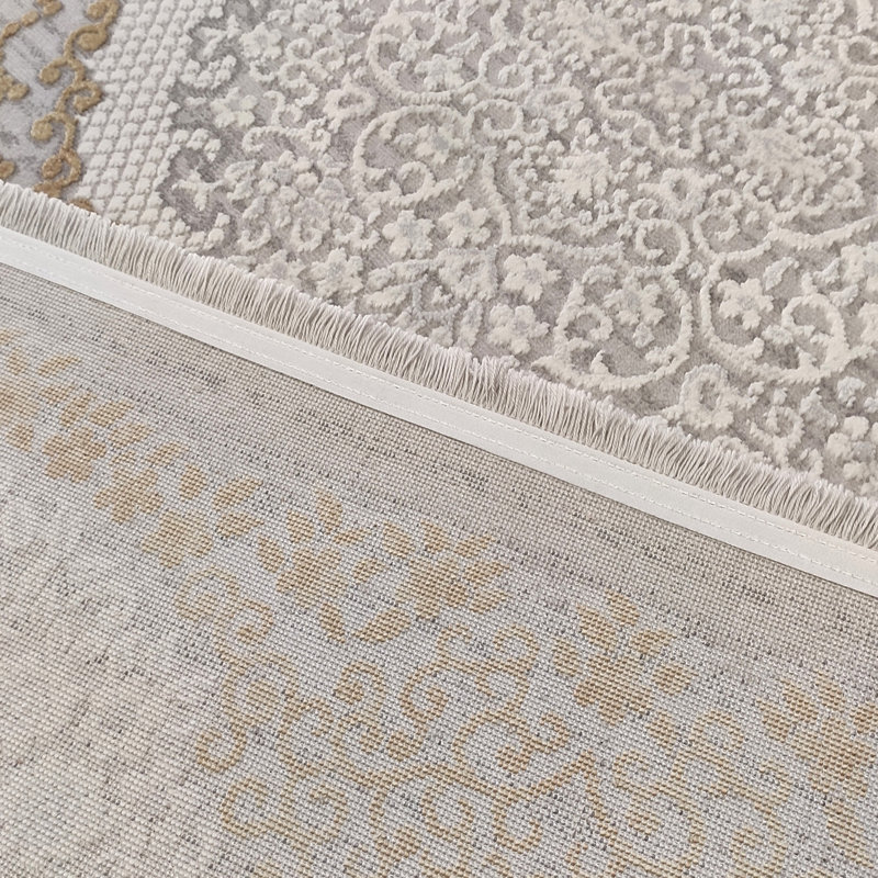 Tapis oriental en polyester tissé à la machine Comstock, Rectangle 6 pi 7 po x 9 pi 6 po