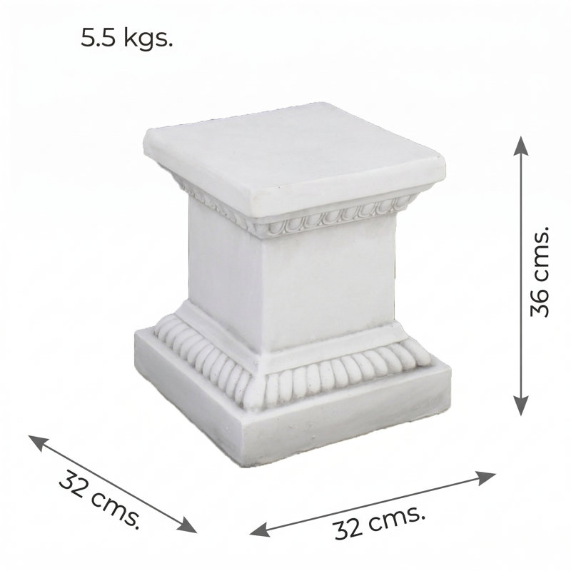 PLINTH Square Low 36cm, White Stone