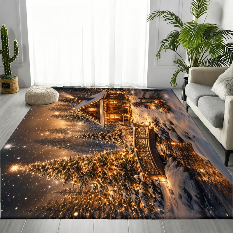 Tapis lavable à la machine avec envers antidérapant Winter, Rectangle 5 pi 3 po x 3 pi 3 po (160 x 100 cm)