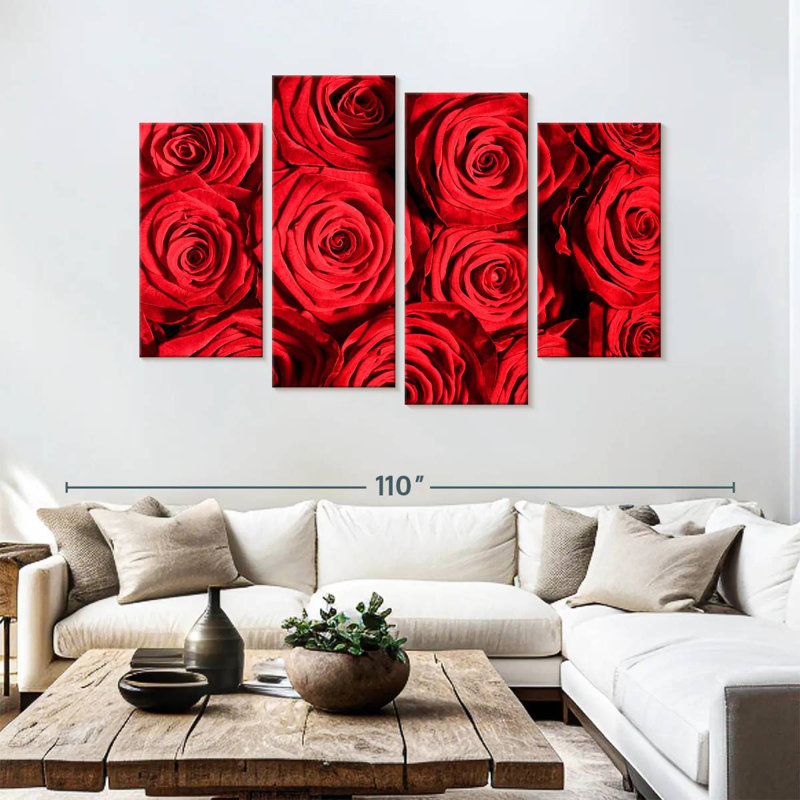 Harnek Stunning Red Roses, 54" H x 84" W