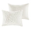 Ensemble d'édredon 3 pièces en chenille de coton capitonné blanc cassé / grand-119181178-119181179