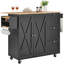Armoire de rangement sur roulettes avec tiroir et tablettes pour îlot de cuisine