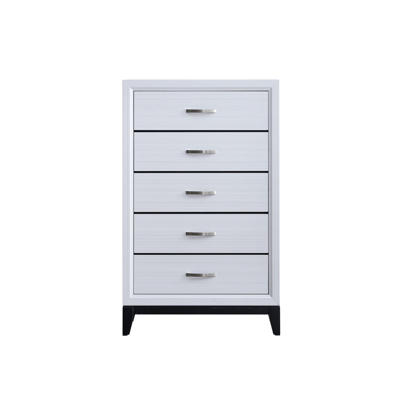 Vanves  5 Drawer Chest, White