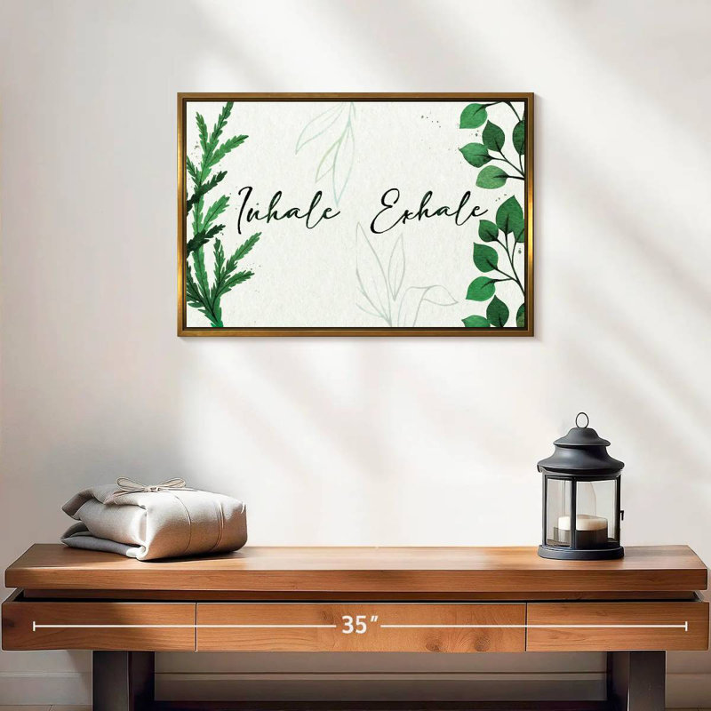 Inhale Exhale Zen II, Cadre flottant doré, 19 po x 13 po