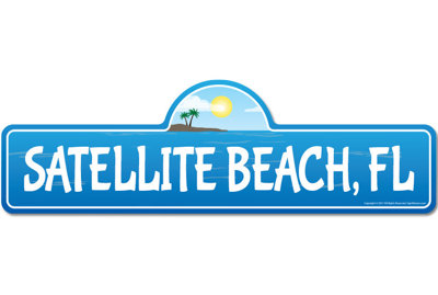 Plaque de rue en plastique très résistante en plastique 7 po x 20 po Satell Beach