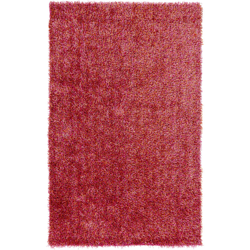 Tapis rouge tissé à la main Ochoa, Rectangle 2 pi x 3 pi