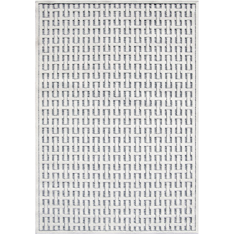 Tapis intérieur / extérieur Latitude Run Guilded Gate, Rectangle 7 pi 9 po x 10 pi 10 po