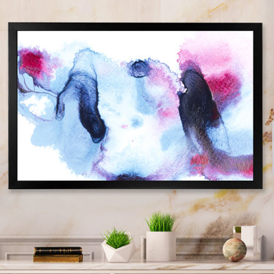 Bourgogne bleu et nuages noirs - reproduction de cadre flottant sur toile