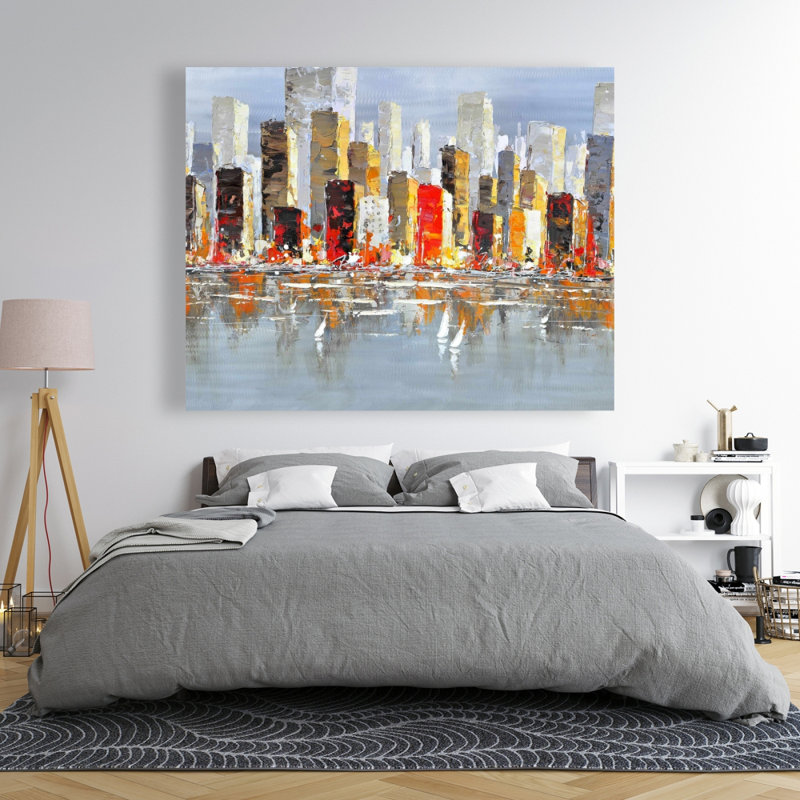 Colorful Buildings with Water Reflection | Canvas Home Decor