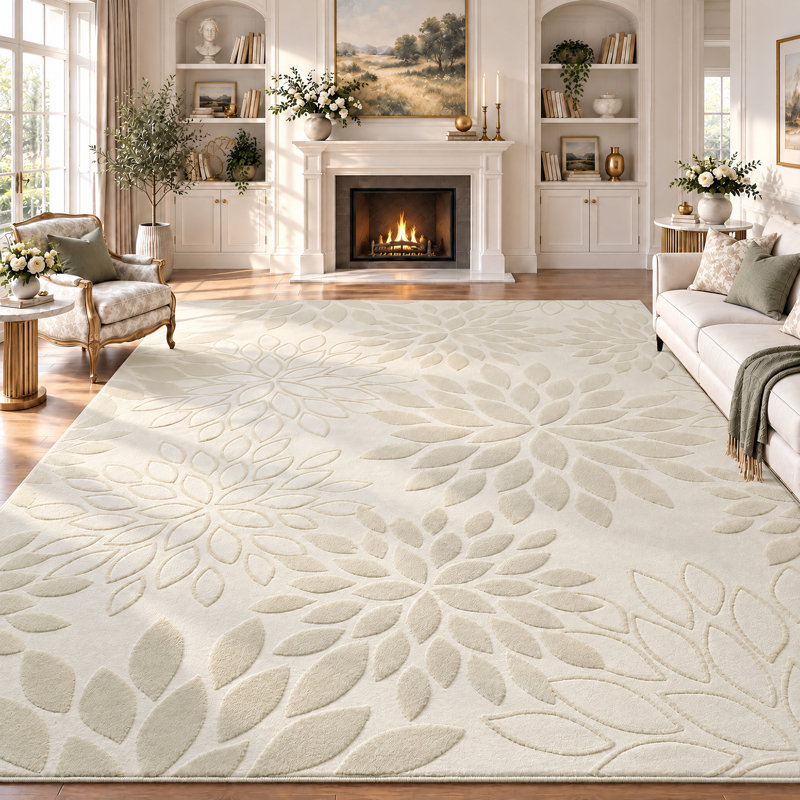 Tapis lavable doux et moderne pour salon, chambre à coucher, Rectangle 7'9" x 10'