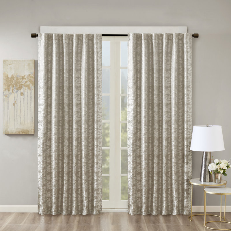 Rideau simple occultant et isolant Cassius, L 50 po x L 84 po, Gris/argent