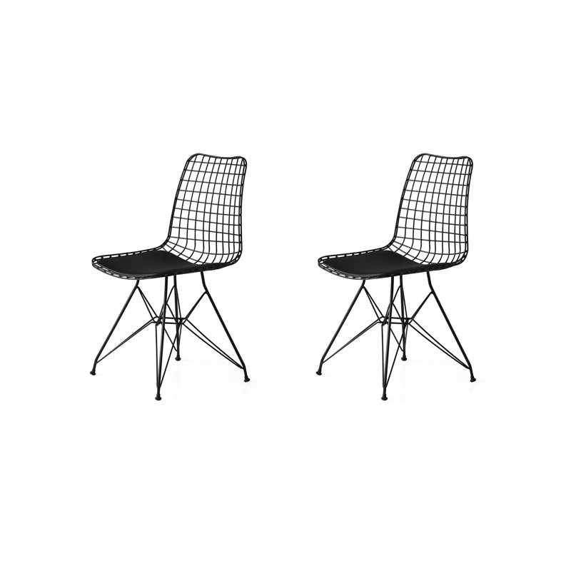 Ensemble de chaises (2 pièces), Noir, Noir