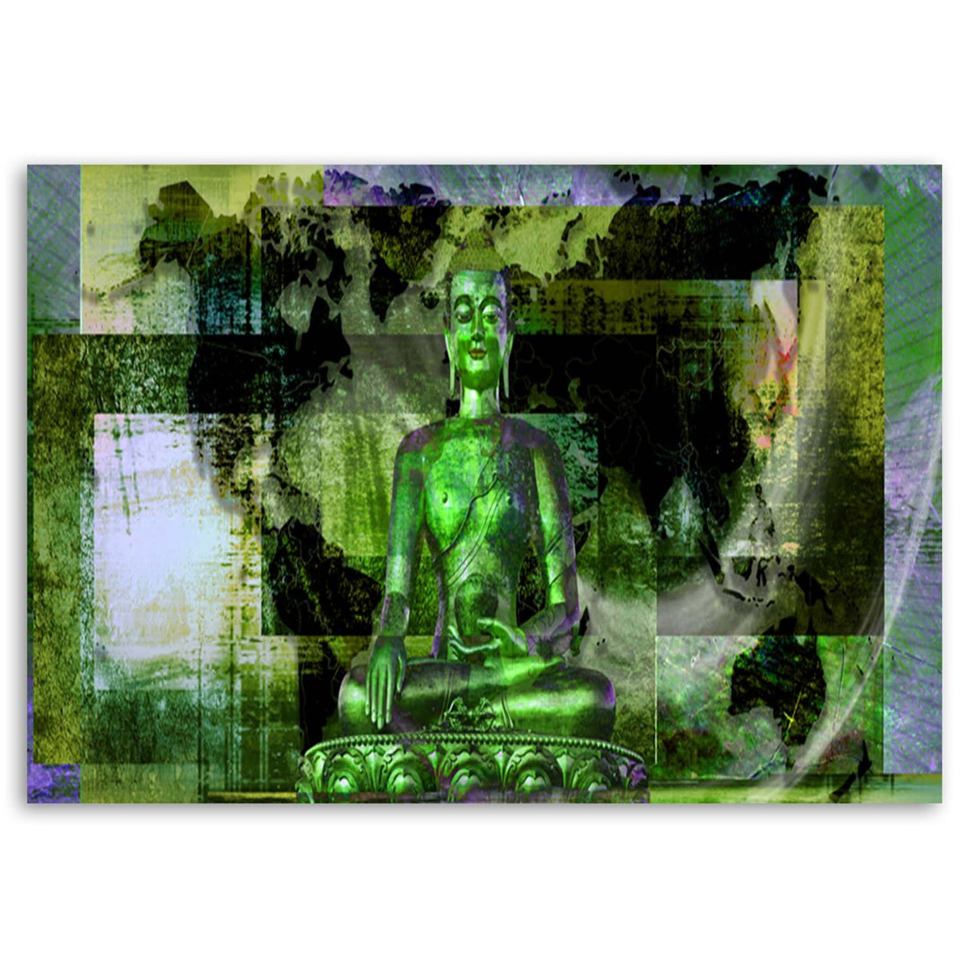 Leinwandbild Buddha And Abstract Background