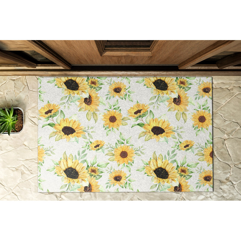 Non-Slip Floral Outdoor Doormat