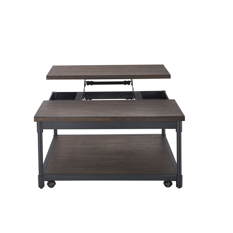 Prescott - Table de cocktail carrée relevable - Brun