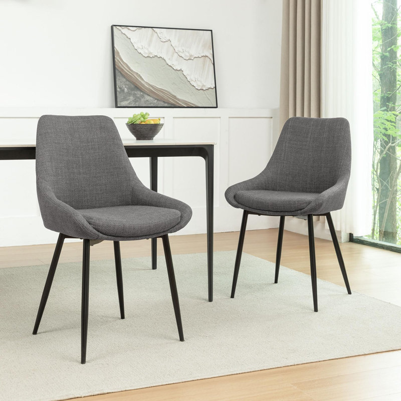 Chaises de salle à manger Ventanna, Gris foncé