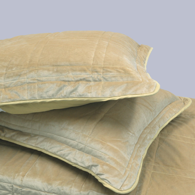 Polyester Plaid Quilt with Pillow Shams Included, Taupe